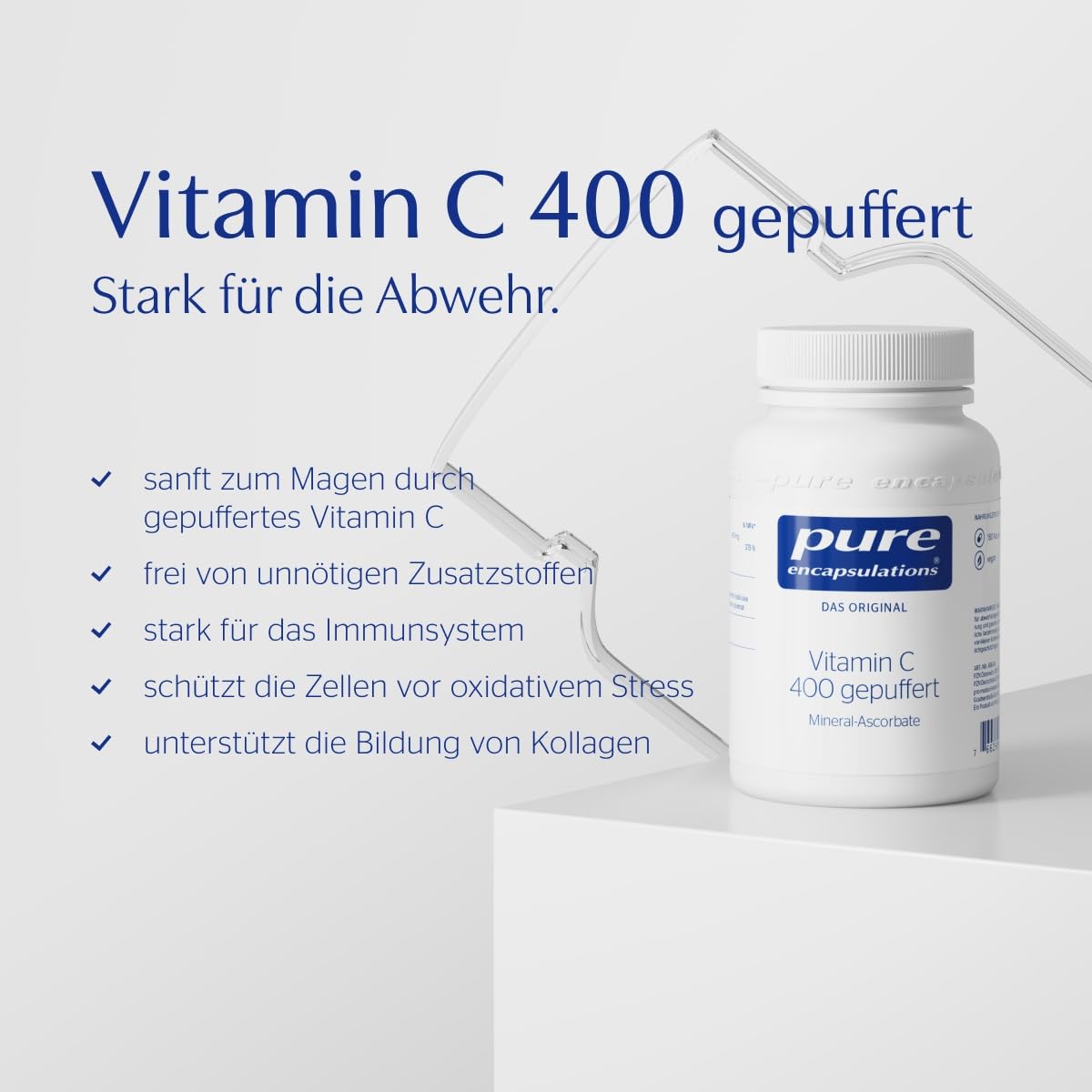 Pure Encapsulations Vitamin C gepuffert (400mg) | Für ein starkes Immunsystem | 180 magenschonende Kapseln (6 Monate) | Schutz vor oxidativem Stress, Unterstützung der Kollagensynthese (Haut)