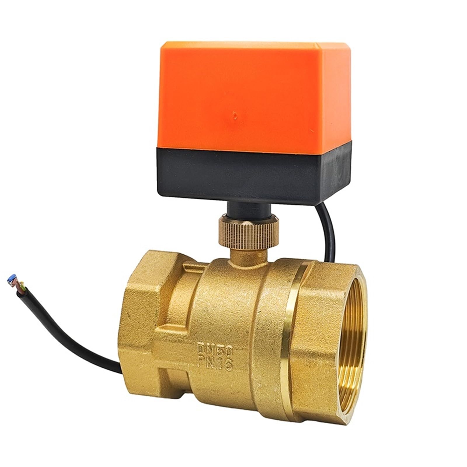 Yjcebgped 2 1Pcs Electric Ball Valve Brass Ac220v Dc24v Dc12v Motorized Two Way Ball Valve Air Conditioning Floor Heating(220Vac)