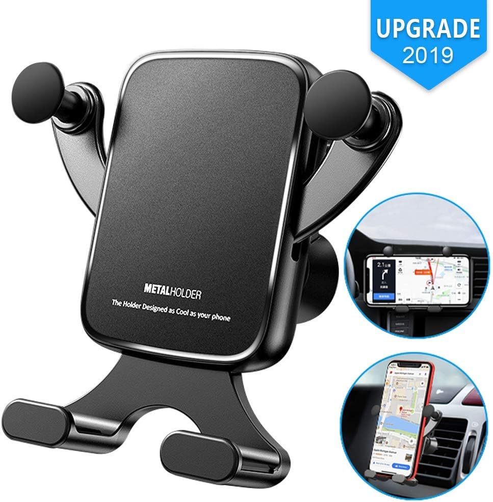 Car Phone Holder Handsfree Air Vent Mount - Horizontal-Vertical 360 Degree Cell Phone Holder Car Accessories Compatible iPhone XR XS X 8 7 6S, Galaxy S10/S9/S8