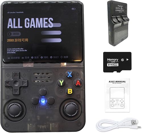 Consola de juegos retro de mano R36S, pantalla HD IPS de 3.5 pulgadas, batería de 3200mAh, 128G con más de 20000 juegos integrados, más de 20