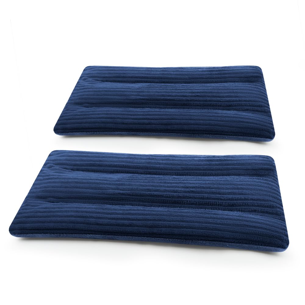 Mini Microwave Heating Pad - 2 Pack, Moist Heat Pack Pillow Warm Compress for Neck, Shoulders, Knee, Wrist, Abdomen (Dark Blue)