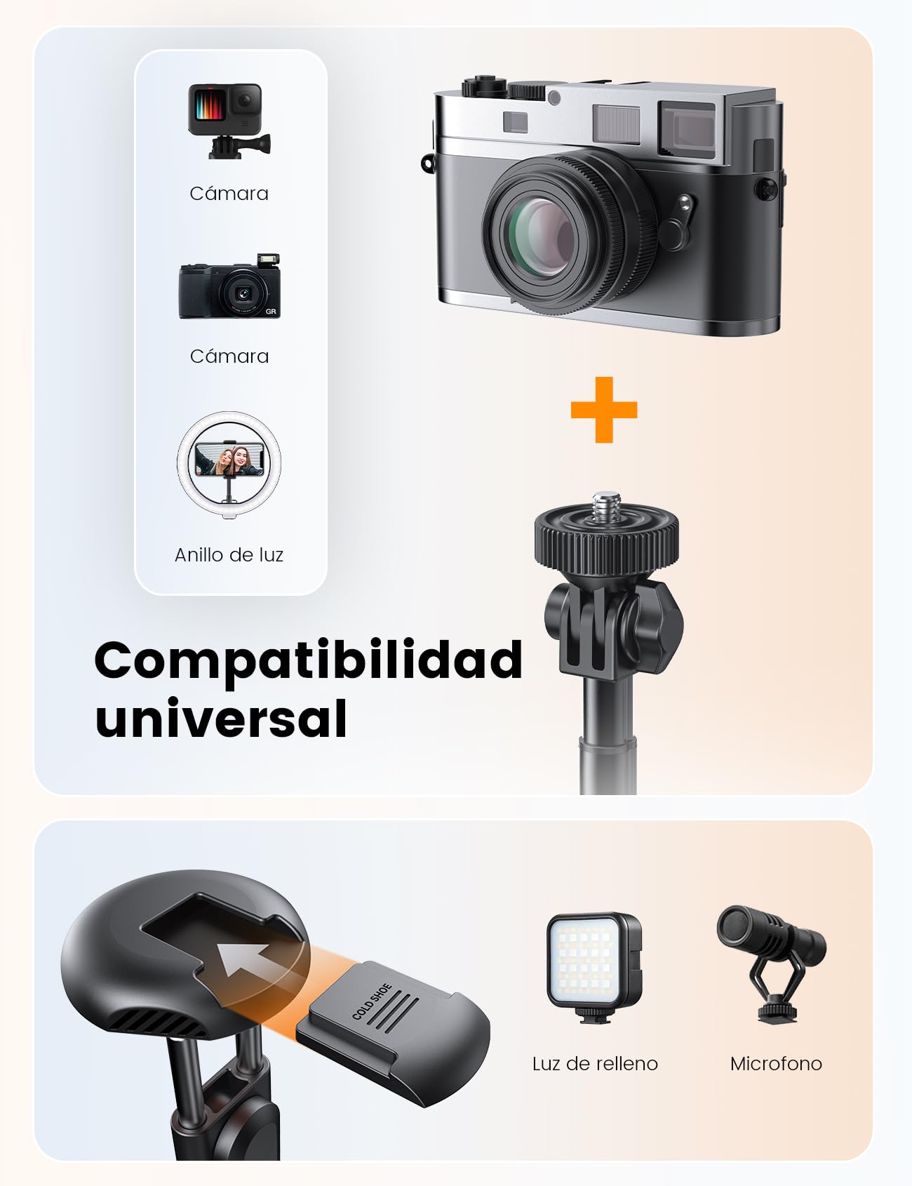 ANXRE 180cm Trípode Palo Selfie, NT79 Trípode para Movil Monopies con Control Remoto para Móvil y Cámara, Compatible con iPhone/Samsung/Gopro/Cámara (Negro)