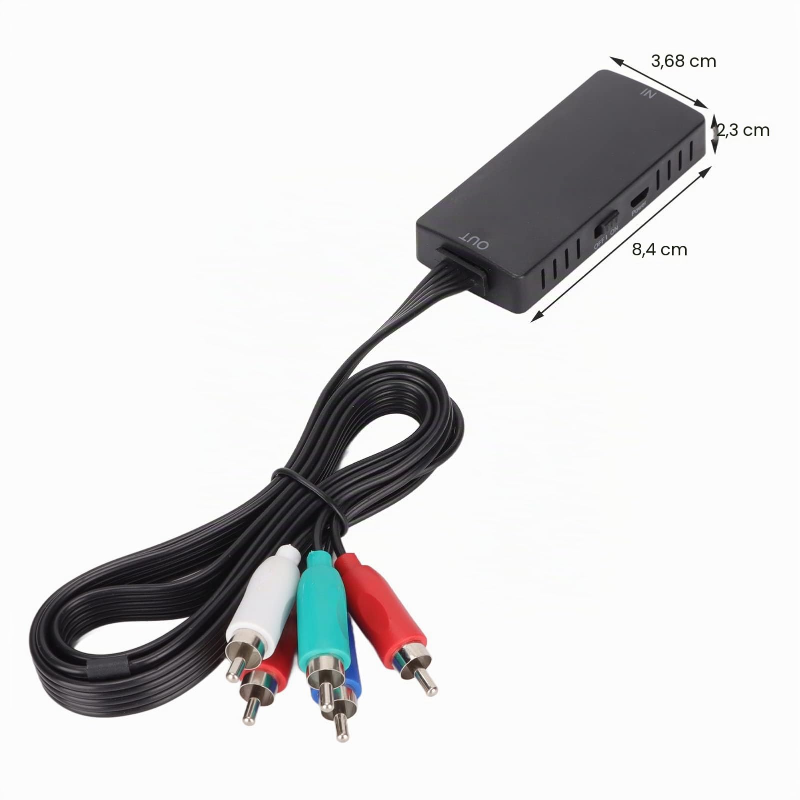 Convertidor de HDMI a Componente, 1080P HDMI a Convertidor de Componente Adaptador Convertidor de Audio Y Video, 1080P Alta Precisión, Convertidor Plug and Play para DVD Y PC