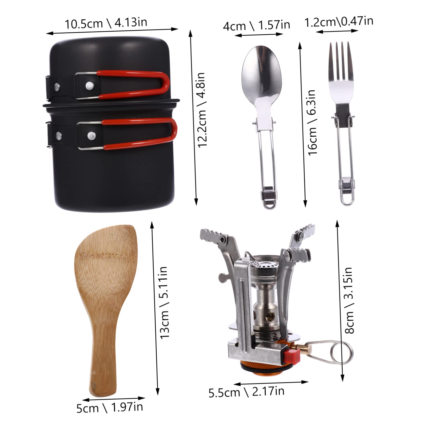 Balacoo Aluminum Alloy Cooking Kit Camping Kettle Set for Hiking Picnic Cookware Teapot Lightweight Portable Supplies