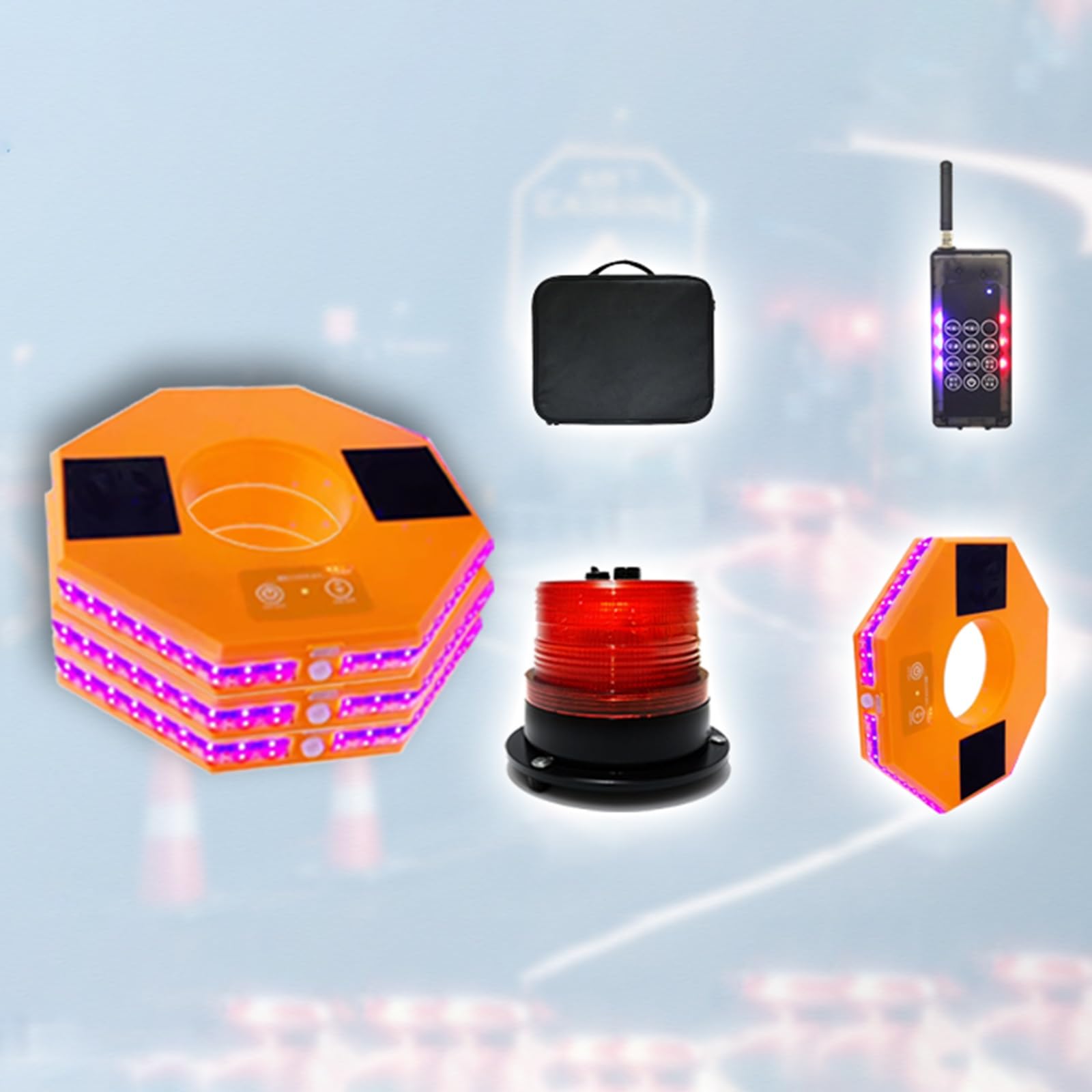 3 Anello Luminoso del Cono Stradale a LED, Anello Lampeggiante della Sirena, per Coni Stradali, Registrazione di Sicurezza Stradale, Allarme cono luminoso