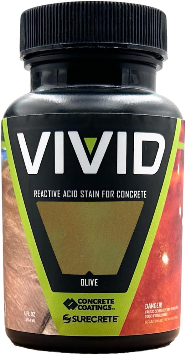 CC Concrete Coatings Vivid Acid Stain for Concrete Olive 4OZ