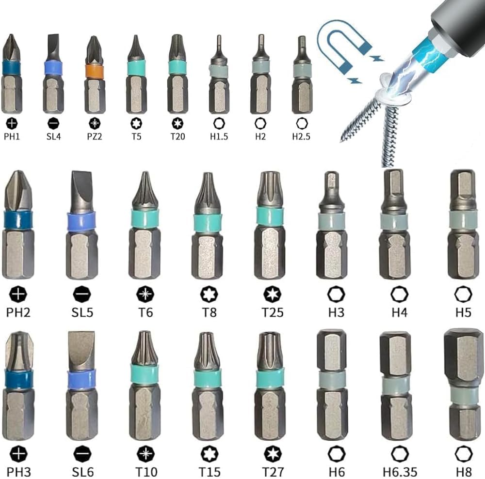 24-in-1 Magnetic Screwdriver Set with Ratchet Handle, 2025 Upgrade DIY Mini Screwdriver Set Precision Repair Tool Kit for Furniture, Computer, Bicycle