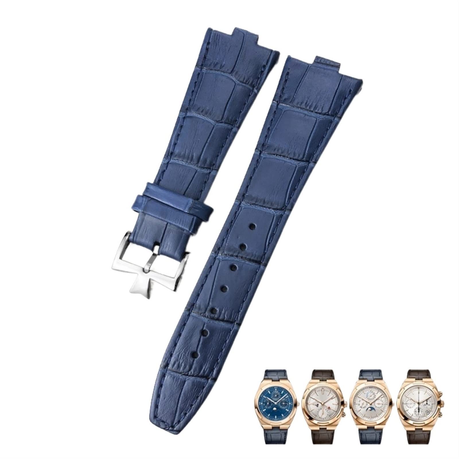 Bracelet montre 25mm cuir véritable interface convexe pour remplacer votre bracelet usé - 8