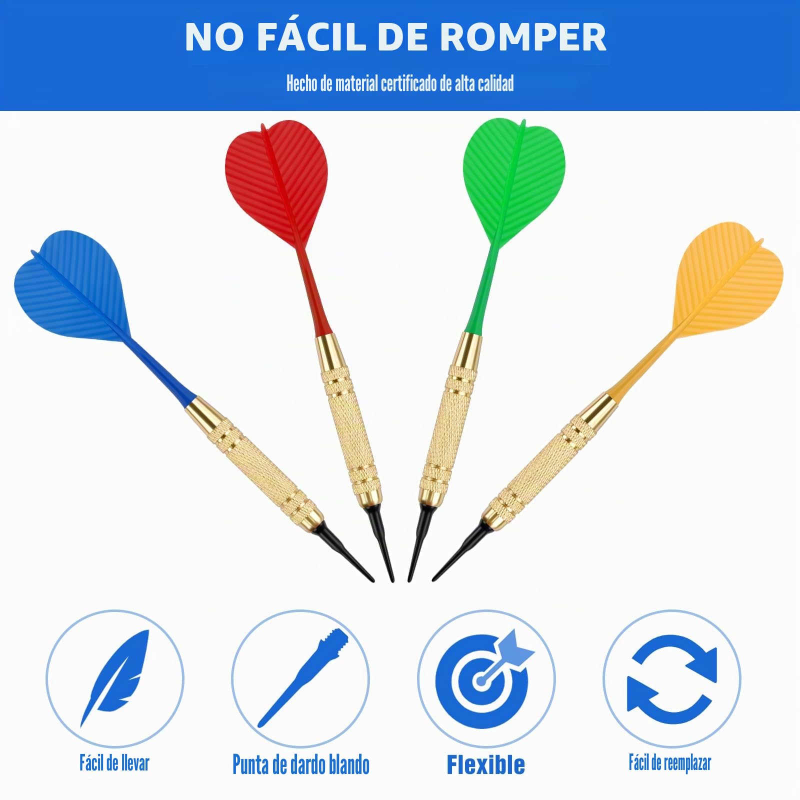 12 Dardos Punta Plastico 18g,Dardos para Diana Electrónica,Dardos Profesionales con 100 Puntas,Dardos de Plástico para Diana Electrónica,Dardos para Casa y Principiantes, Regalo de Niño