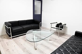 Amazon.co.jp: コーヒーテーブル 色ホワイト ガラス天板19mm