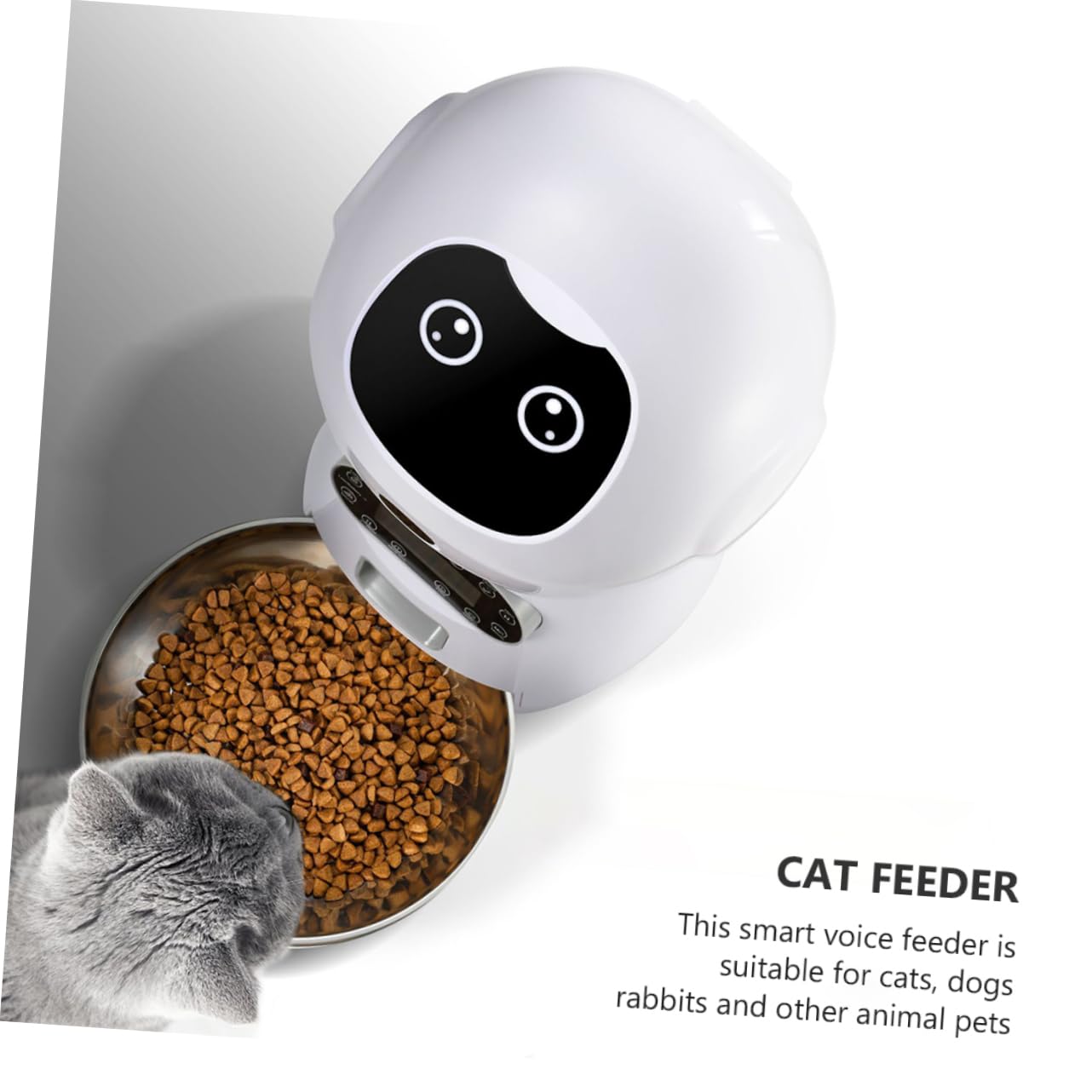 WOONEKY Mangiatoia Automatica Per Gatti Temporizzata 3.5l Usb Senza Batterie Con Registratore Vocale, Distribuidore Di Cibo Per Animali Domestici Per Uso Domestico e Negozi Specializzati