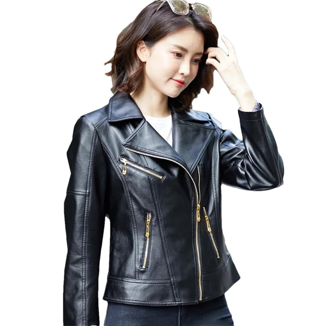 Capispalla donna primavera autunno inverno giacca in pelle moda blazer colletto allentato corto cappotto in pelle PU