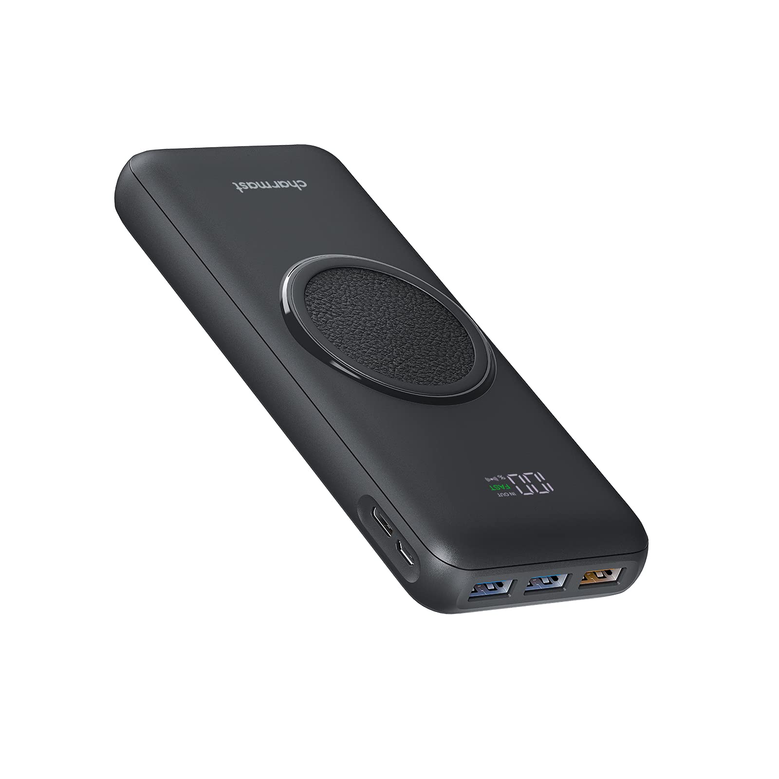 Charmast Power bank wireless 15W 20000mAh, 22.5W USB A & 20W USB C PD QC 3.0 Caricatore portatile Carica Rapida LED Display Batteria Portatile con 4 uscite & 3 Ingressi per smartphones e Tablet