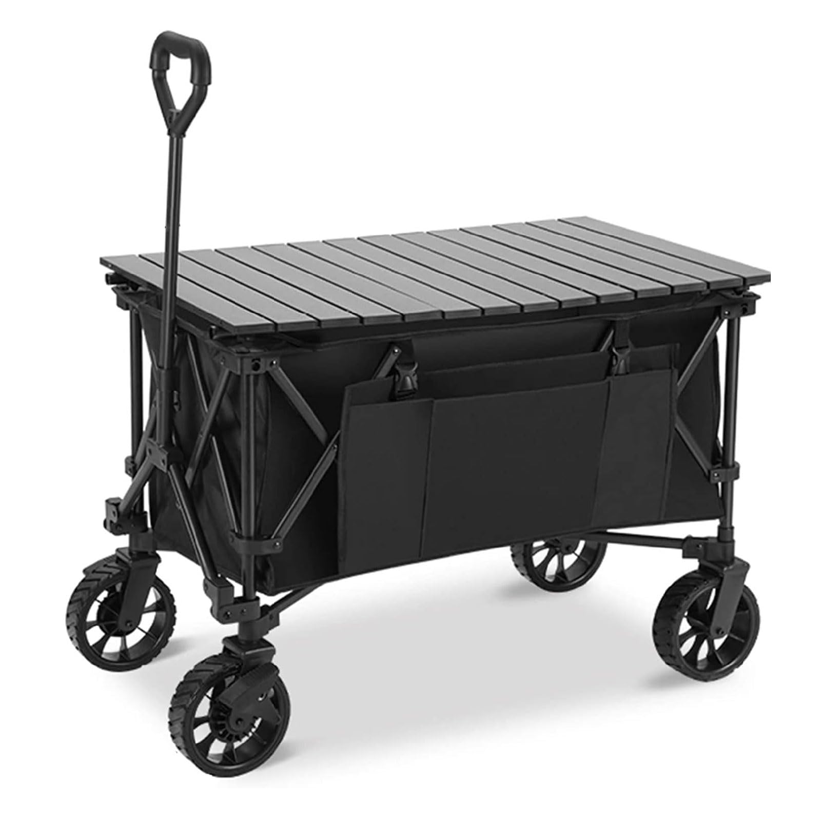 Carro Pieghevole Pieghevole Carrello da Giardino Pieghevole per carichi Pesanti Carro utilitario di Grande capacità per Campeggio, Shopping, Giardino, Picnic