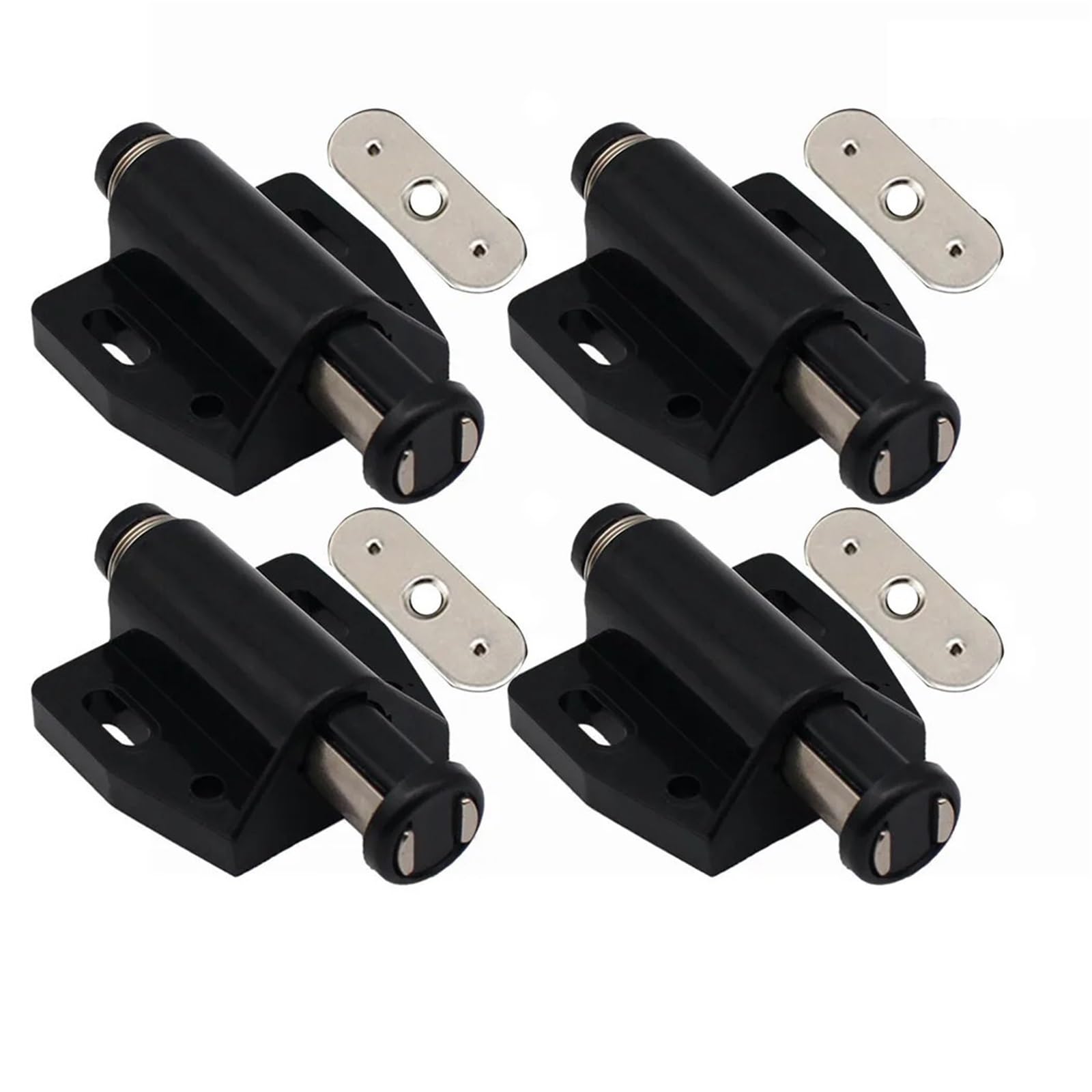 Zntihz Black 10Pcs Magnetic Cabinet Door Latch Pressure Push To Open Touch Home Wardrobe Cupboard Furniture Hardware For Cabinets And Bookcases(Black)
