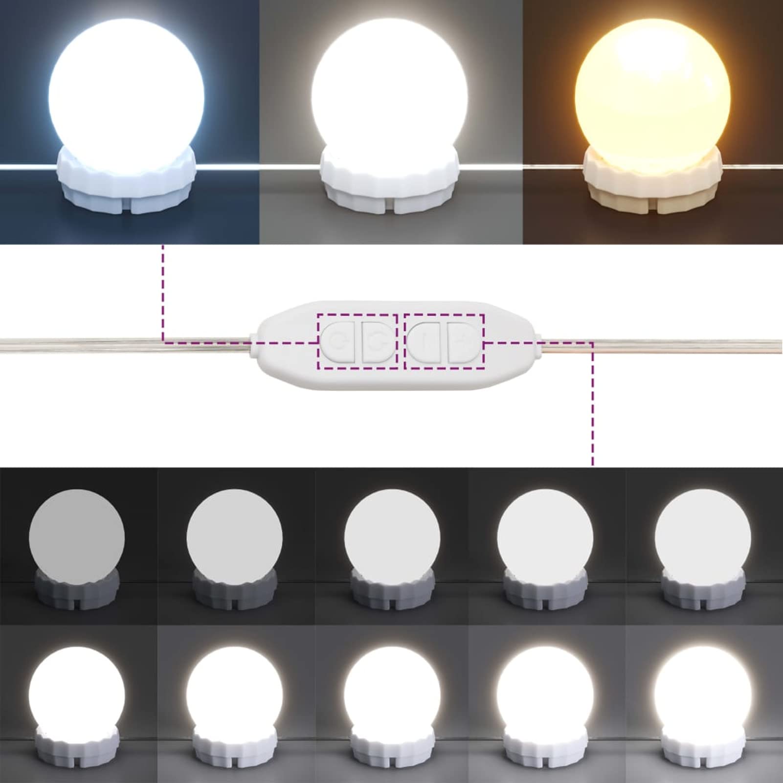 Mobile a Specchio con LED Bianco 90x31,5x62 cm,Armadietto bagno con luce Specchio contenitore con Illuminazione LED