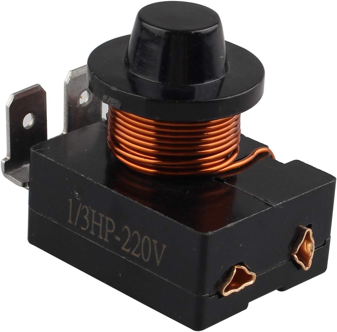 220V Refrigerator PTC Starter Relay Plastic Housing 3 Pin 250W Compressor Relay Starter Refrigerator Parts for Refrigerator (Black)