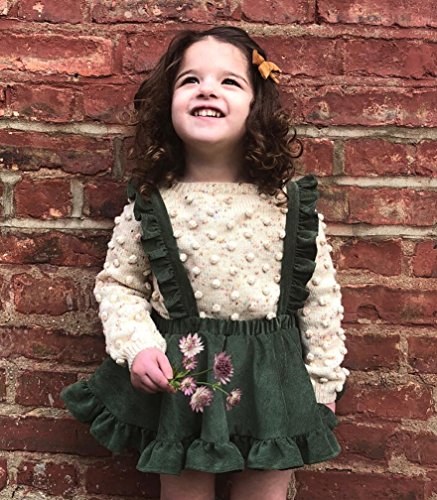Image of Specialcal Baby Girls Velvet Suspender Skirt Infant Toddler Ruffled Casual Strap Sundress Summer Outfit Clothes