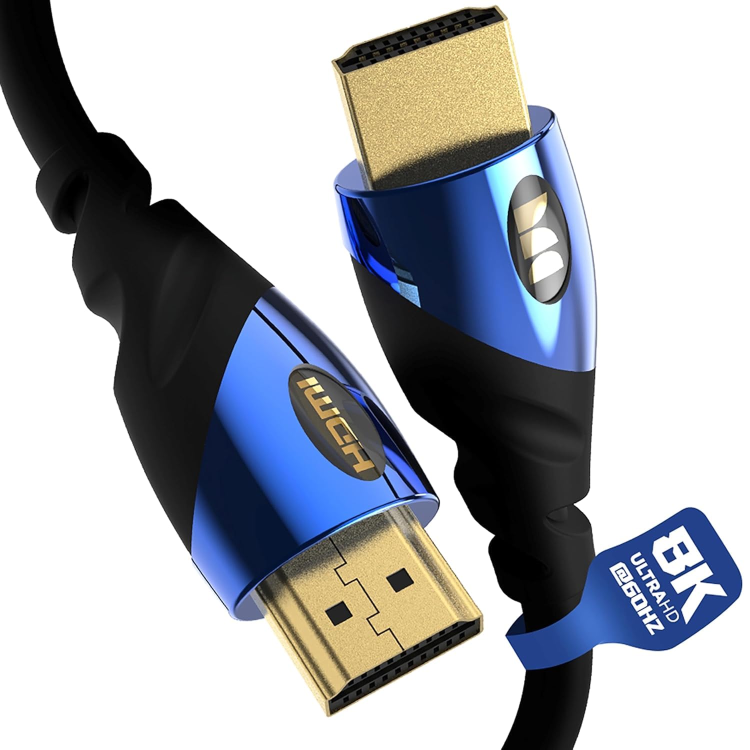 Monster Cable HDMI 8K — X Box Series X y PlayStation 5 HDMI Cable con contactos de oro de 24 K y agarre en V, velocidad de 48 Gbps, frecuencia de actualización de 60/120 Hz, HDR dinámico y eARC para
