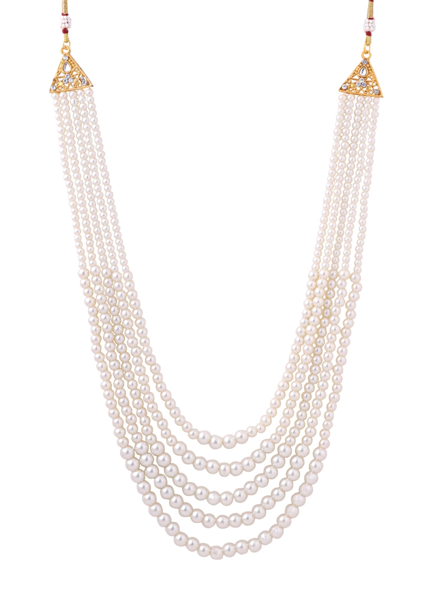 Dulahmala For Mens Golden Beads Pearl Necklace Jewellery for Groom Dulha Moti Mal Haar For Men Sherwani Necklace