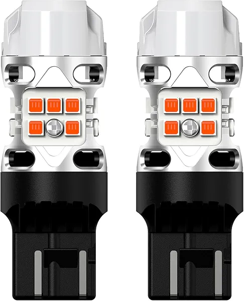 LASFIT T3 7443 7440 LED Bulb Amber for Toyota Camry 2018-2024 SE/LE/TRD/L, 2025 SE/LE, 2012-2017 All Trims 7444 Front Rear Turn Signal Parking Light Built in Resistor(2pcs)