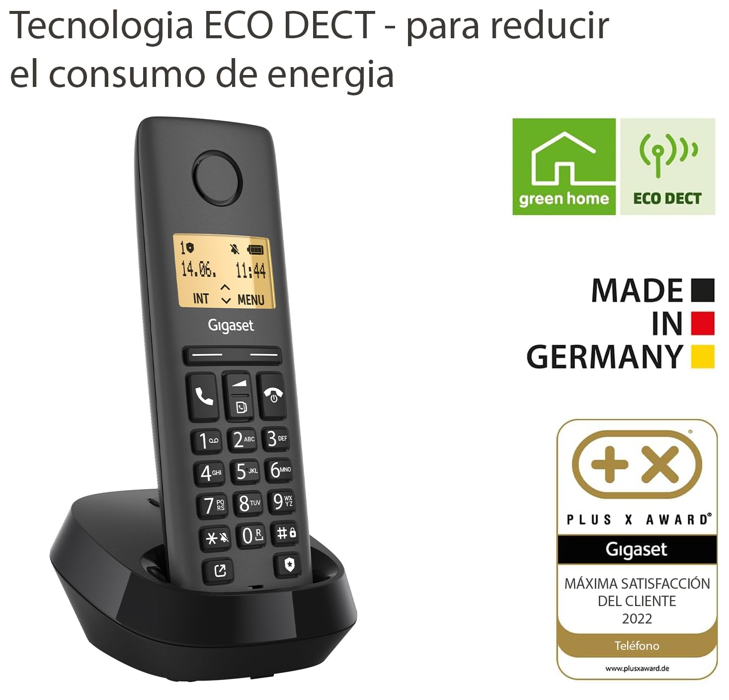 Gigaset PURE 120 Draadloze DECT Telefoon Oproepblokkeringsknop Verlichte Display Telefoonboek Compatibel Met Hoortoestellen Zwart Antraciet Compatibel In Nl De It Fr Be Che Aut 3153585797