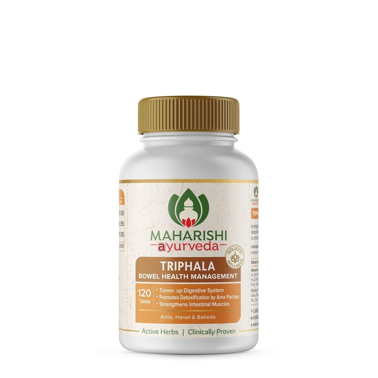 Maha.Rishi Ayurveda Triphala Tablets, 1000mg, 120 Count, Supports Digestion, Bowel Wellness, Relieves Constipation, Pure Herbs Used,100% Ayurvedic