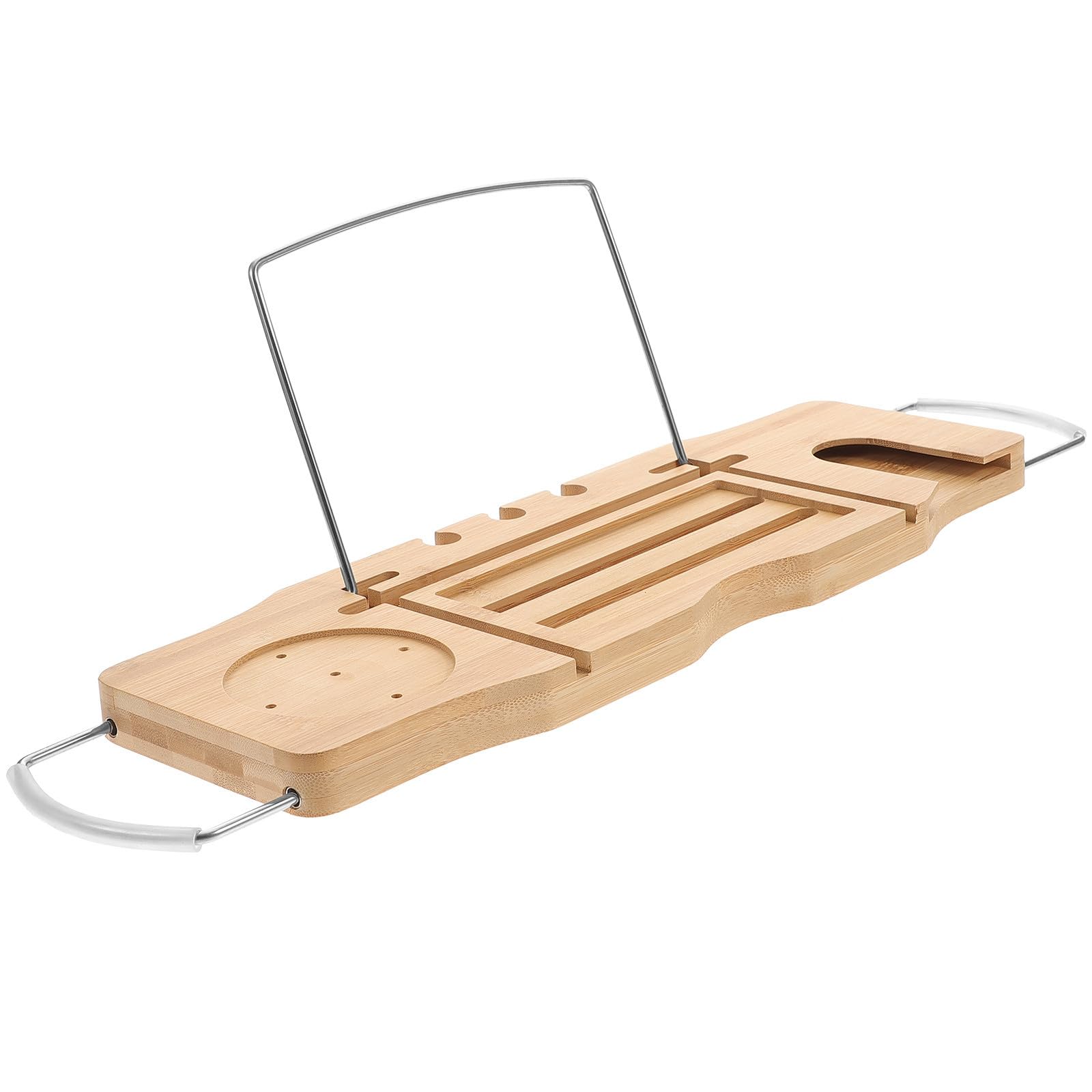 NUOBESTY Plateau de Bain Extensible en Métal, Support Téléphone,