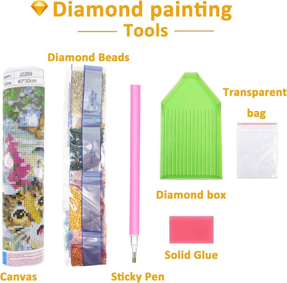 Kit per pittura a mosaico 5D fai da te per adulti, pittura a mosaico con diamanti rotondi, decorazione artistica da parete per la casa, 40 x 50 cm, senza cornice