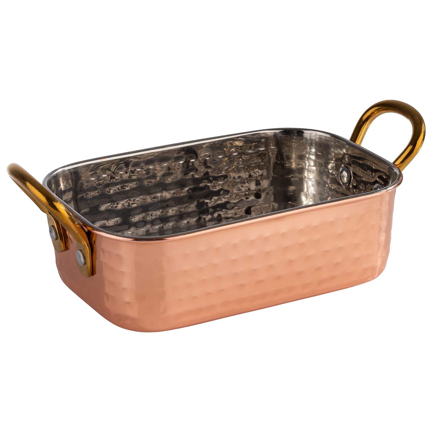 APS 40736 Mini-Servierpfanne Mumbai, Edelstahl, Kupfer-Look, 14,5 x 9,5 x 4,5 cm, 0,45 Liter
