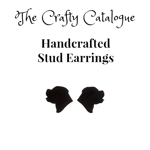 Miniatura 2 de Adorable Handcrafted Simple Black Dog Stud Earrings made from Plant-Based Polymer Resin UnisexMen'sWoman'sChild Stainless Steel Posts (Rottweiler,