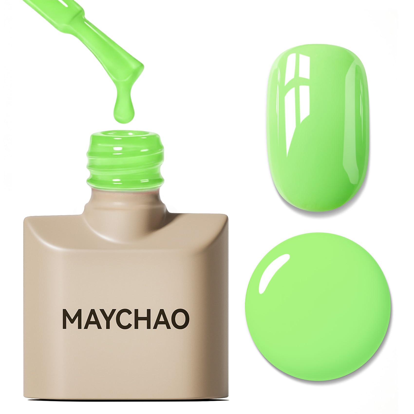 MAYCHAO 15ML Gel Nail Polish 1Pc Sour Apple Gel Polish Soak Off UV LED Nail Lamp Curing Nail Polish for Nail Art Manicure Salon DIY at Home, 0.5 OZ