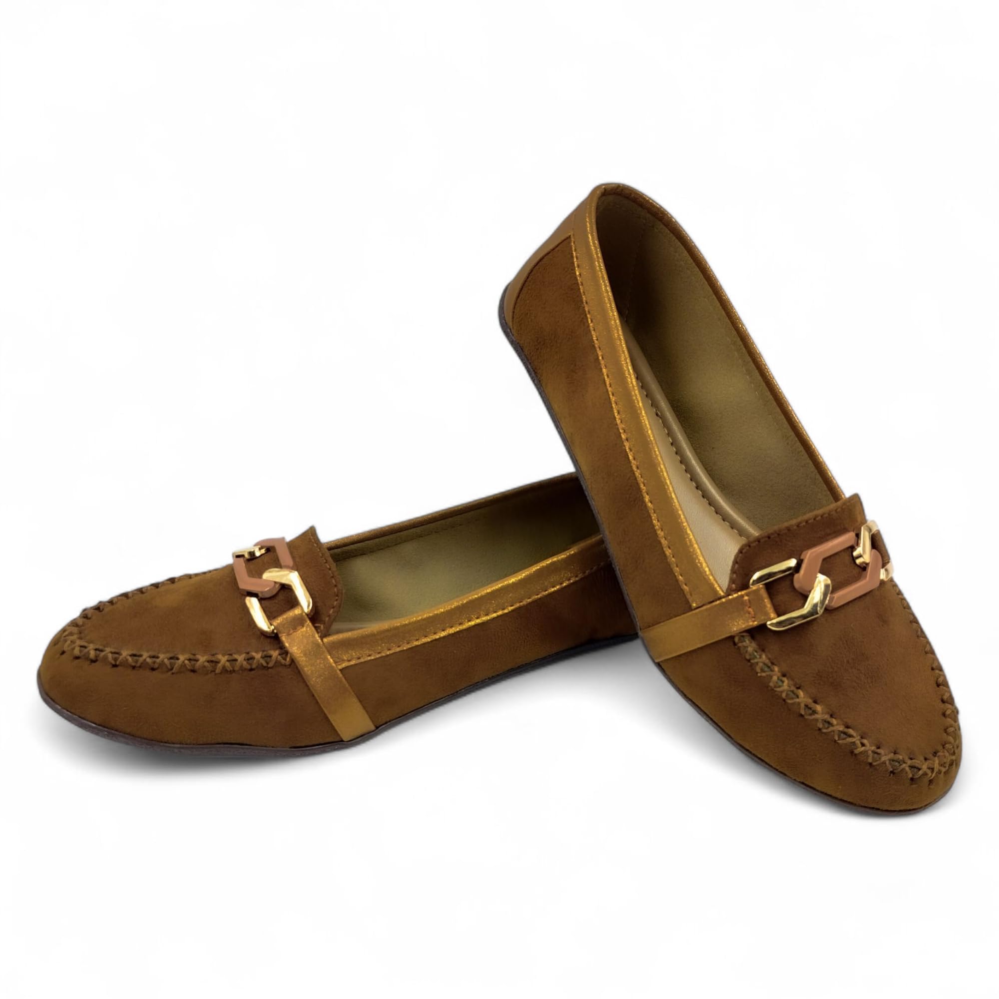 Women Flat Shoes | Faux Suede Leather | Easy to Slip On | Doctor Cushion Insole for All-Day Comfort | Low Heel Belly | Best for Semi Casual & Regular Wear-image-35