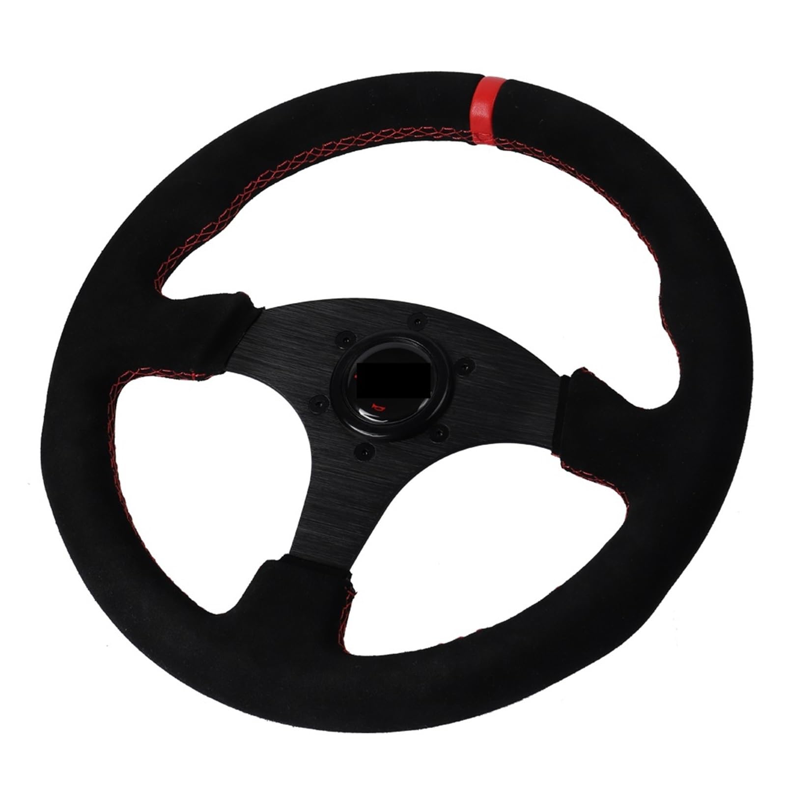330 mm płaska kierownica zamszowa aluminiowa rama 33 cm Drift Racing PC gra kierownica uniwersalna (6028BK-MS-RD-RD)