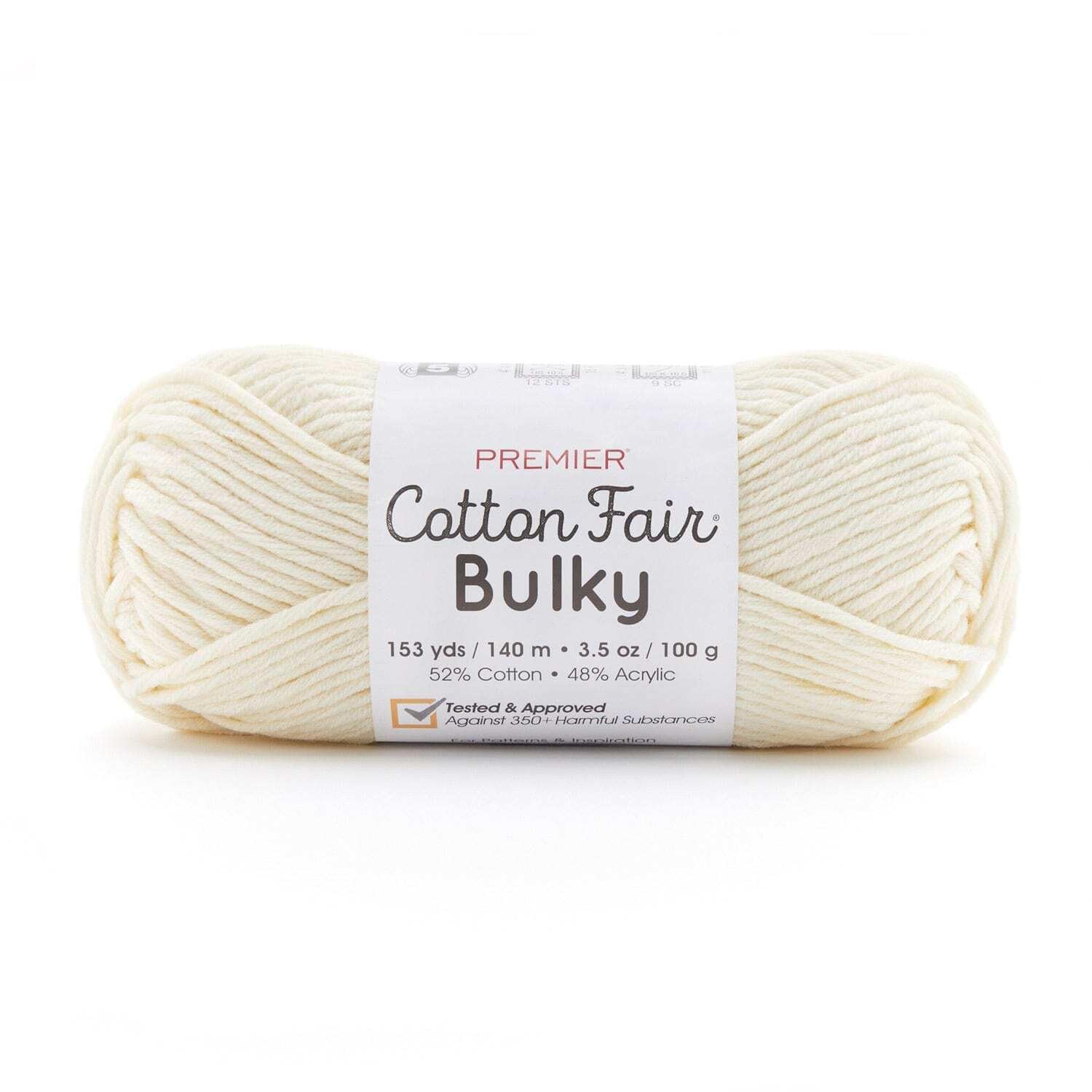 Premier Cotton Fair Bulky Yarn Cream 2081-02 para tejer mantas