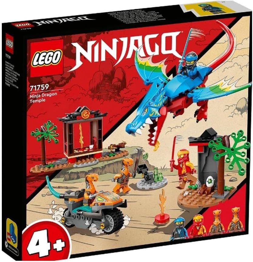 Lego 71759 Ninjago Dragon Temple Ninja Toy and Figure Set with Motorcycle, Includes NYA Figure to Protect The Temple, Multi-Colour