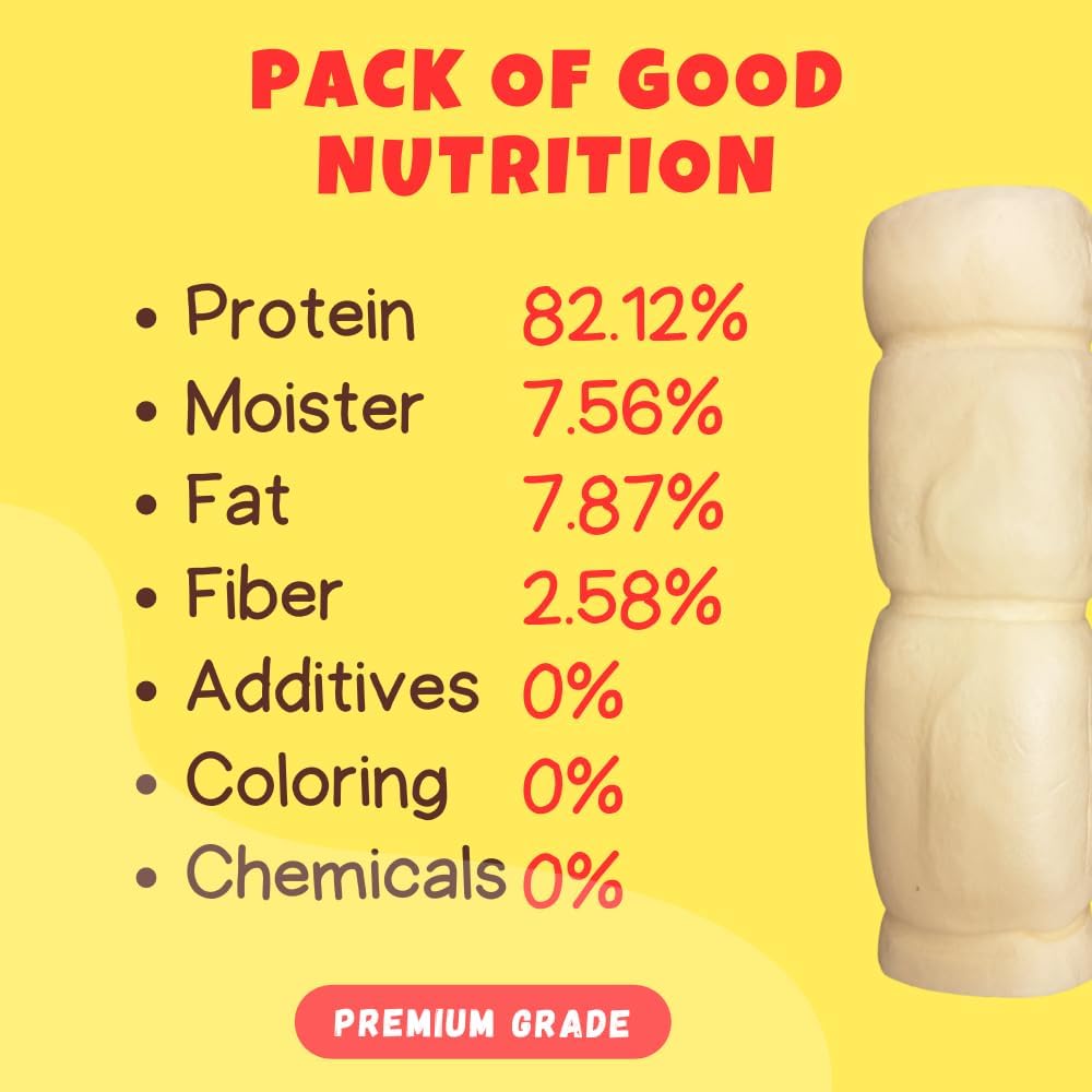 Woofley's 6 inches Buffalo Beef Cheek Roll -(50 Count)- Beef Cheek Rolls for Dogs - Long Lasting Natural Dog Chews