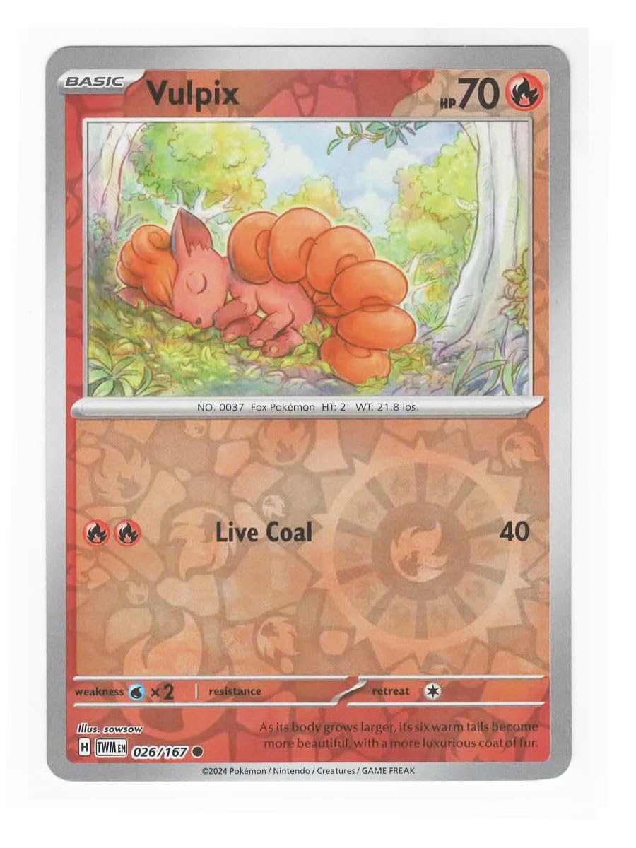 Pokemon – Vulpix 026/167 – Twilight Masquerade – Tarjeta De Lámina