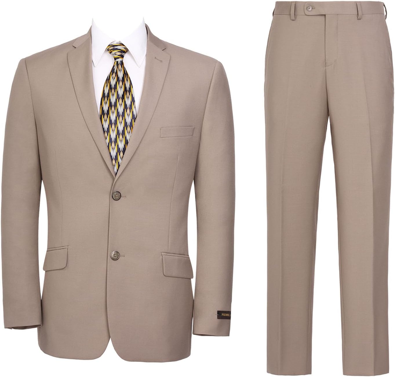 Men's 2 Piece Slim Fit Suit Elegant Two Button Blazer & Pant Set for Business or Wedding