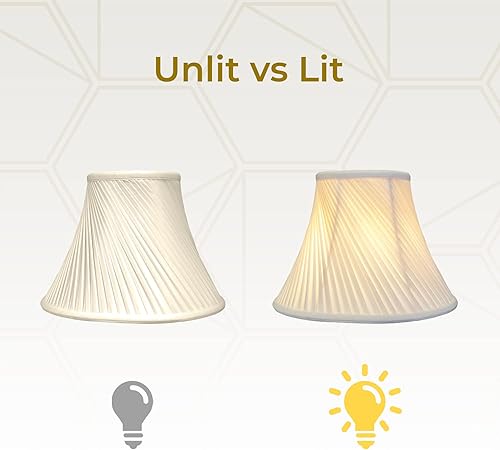 Miniatura 3 de Royal Designs BS-717-14BG - Pantalla de lámpara básica plisada trenzada, 6 x 14 x 11 pulgadas, color beige