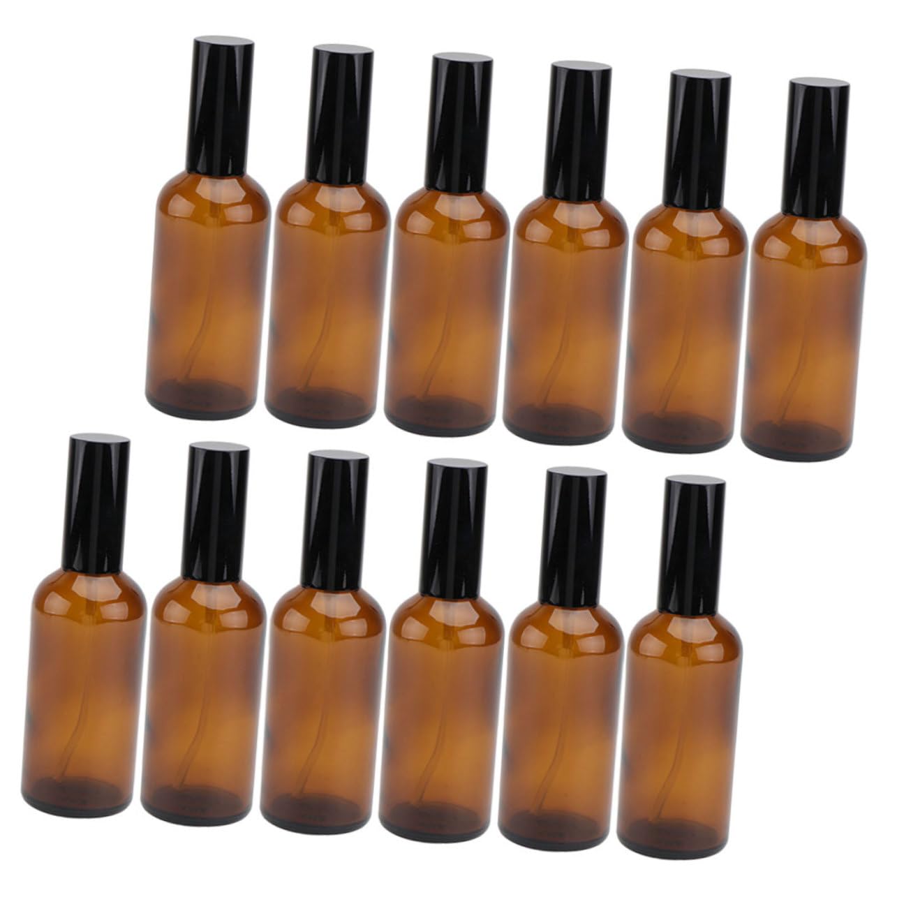 12 Stück 30ml Glas Sprühflaschen für Ätherische Öle | Braunes Glas, Wiederbefüllbar für Reise und Geschäftsreise, Robust und Kompakt
