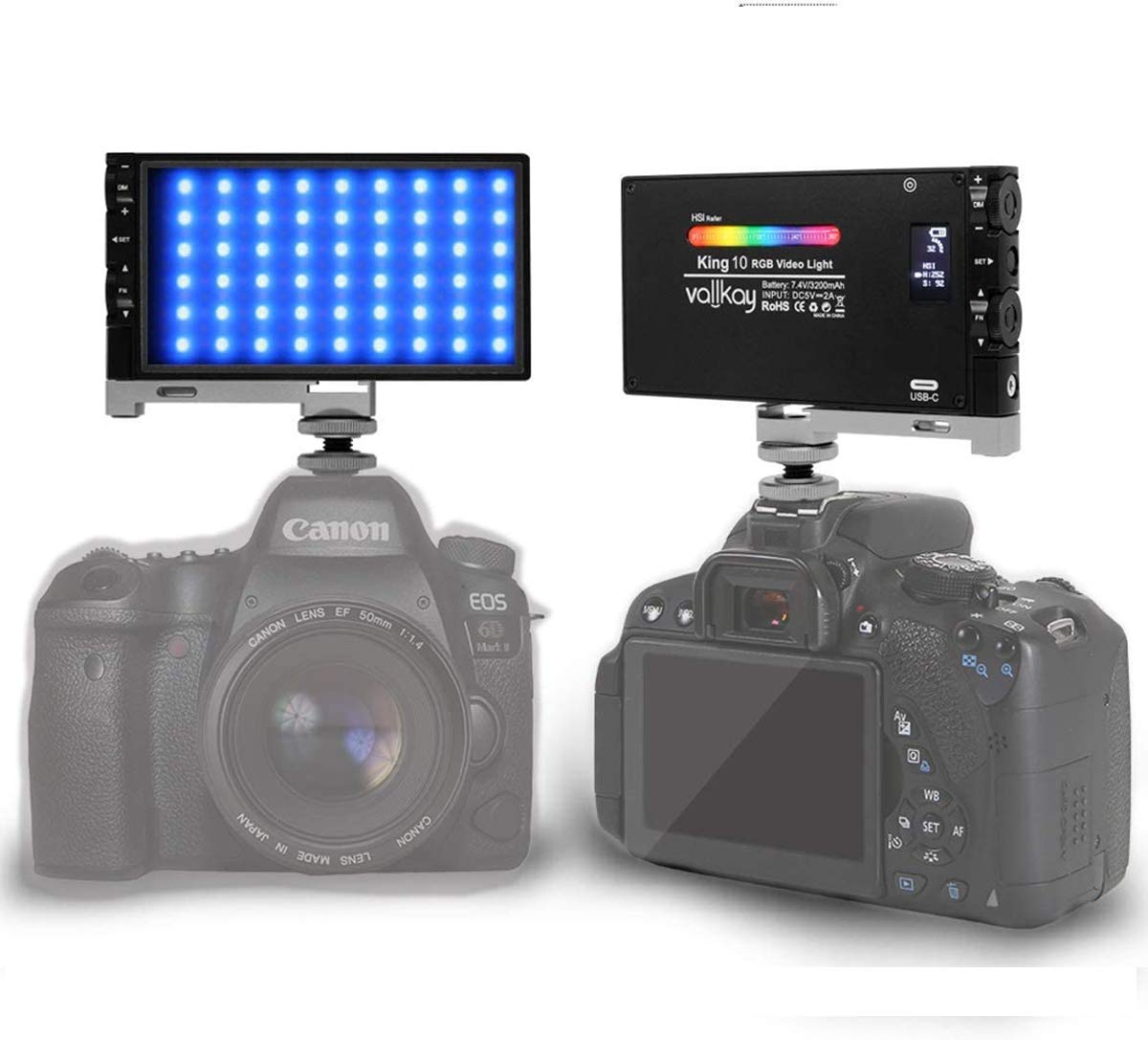 YEGOOD BL-K10 RGB Led Video Light for Camera Camcorder, 2500k-8500k Mini Pocket Size On Camera Light with 9 Common Scenario Simulations Built in Battery