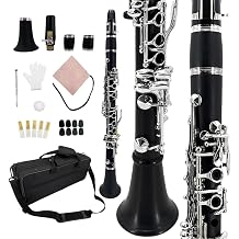 Eb Clarinet for Beginners Student E Flat Clarinets Nickel-Plated Keys with Case Mouthpiece Reeds Stand Easy to Play Ebonite Clarinet Kit Best for Band Orchestra