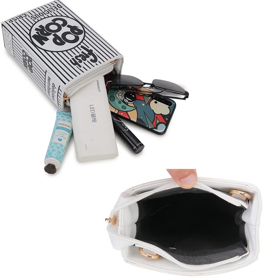Novelty Fashion Women Crossbody Bag, Popcorn Box Style Clutch Bag for Girl Handbag Shoulder Bag Purse… - Image 7