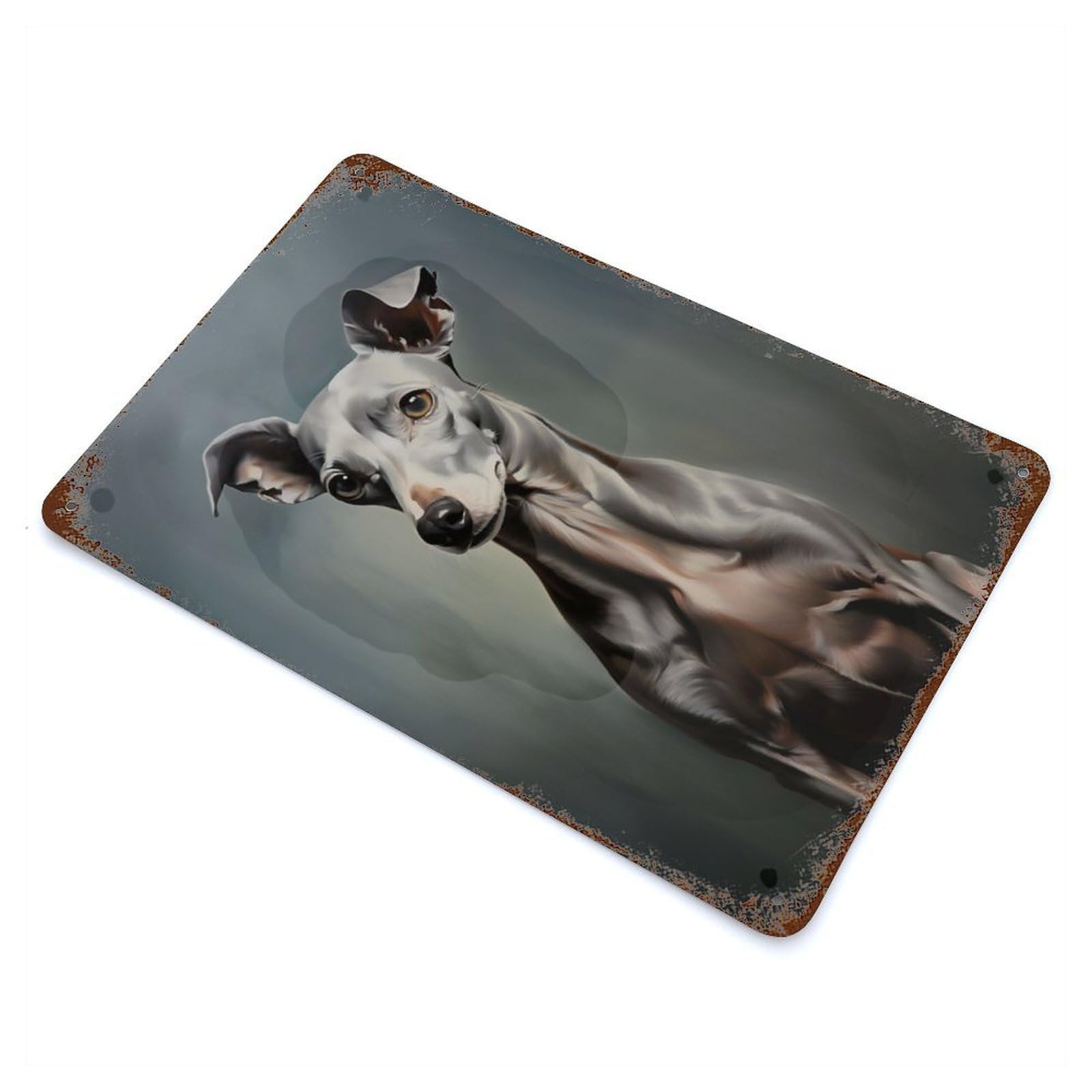 Italian Greyhound Rustic Tin Plaque 11.8"x7.9", for Shed, Workshop And Garage Wall Decor, Farmhouse Wall Decor