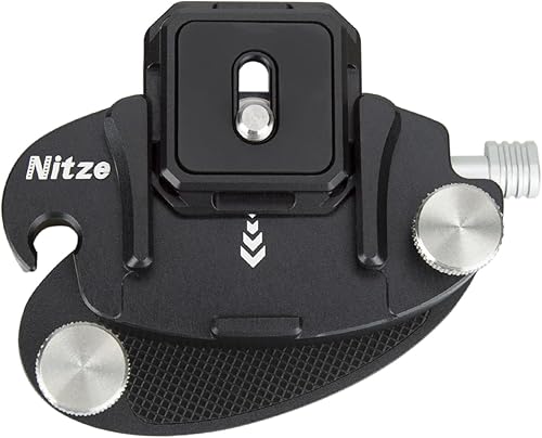 Nitze Clip para cámara, clip de captura de aluminio, con placa tipo Arca, compatible con cinturón, correa de mochila y cámaras, carga útil máxima de
