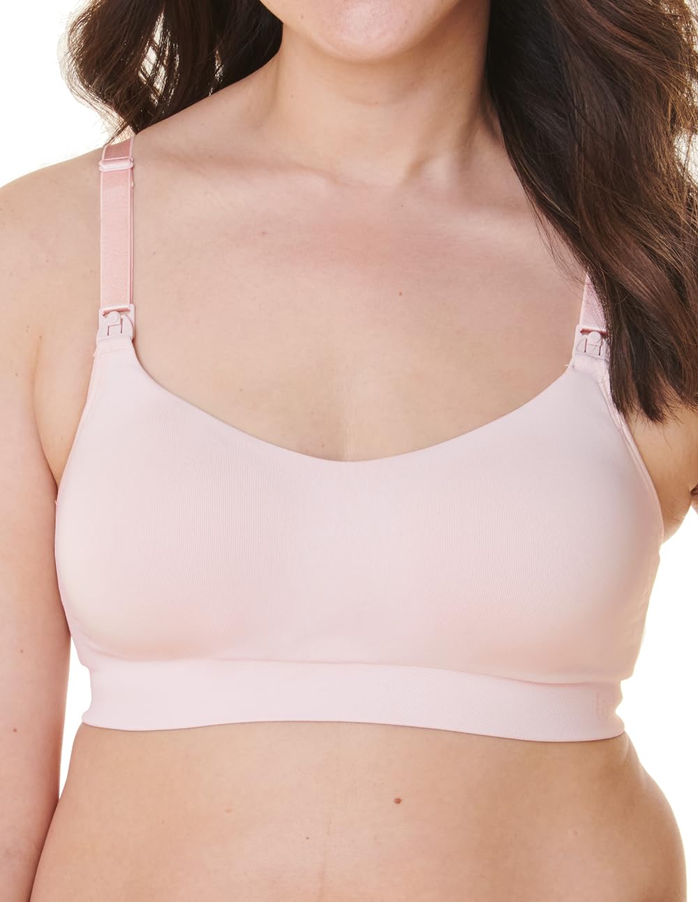 Bravado Designs Women's Chalk Pink-Lace Nursing Bra For Breastfeeding, Intrigue Balconette Supportive Seamless Wirefree Maternity Bra, M