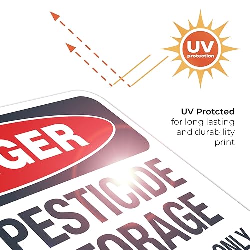 Miniatura 6 de Danger - Cartel autorizado para almacenamiento de pesticidas, 10 x 7 pulgadas, calcomanías de vinilo de 4 mil resistentes a la intemperie,