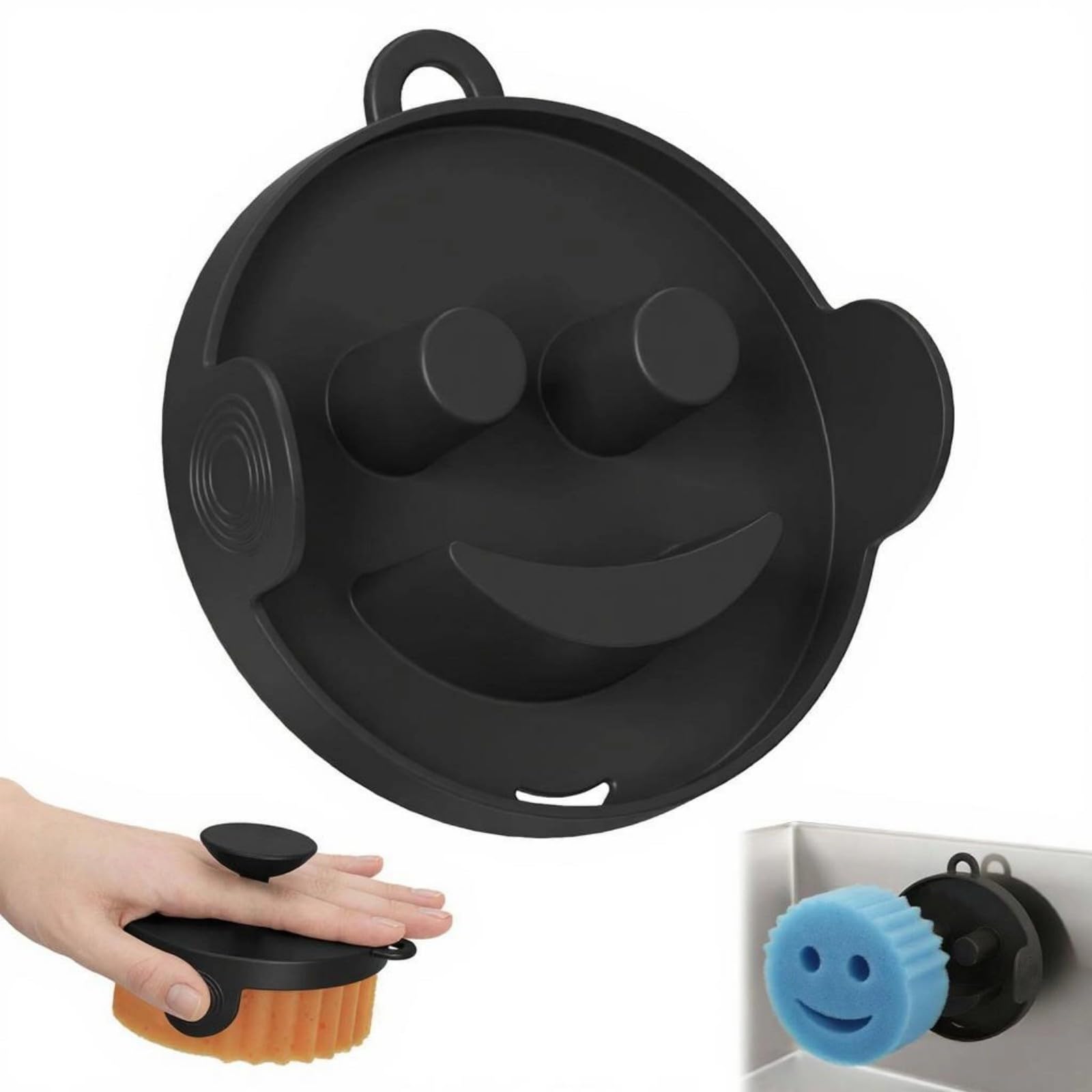 Piceioep Compact Sponge and Brush Holders for Kitchen Counter Space Saving Solution with Nonslip Base Sink Organizers Sponge Holders Kitchen