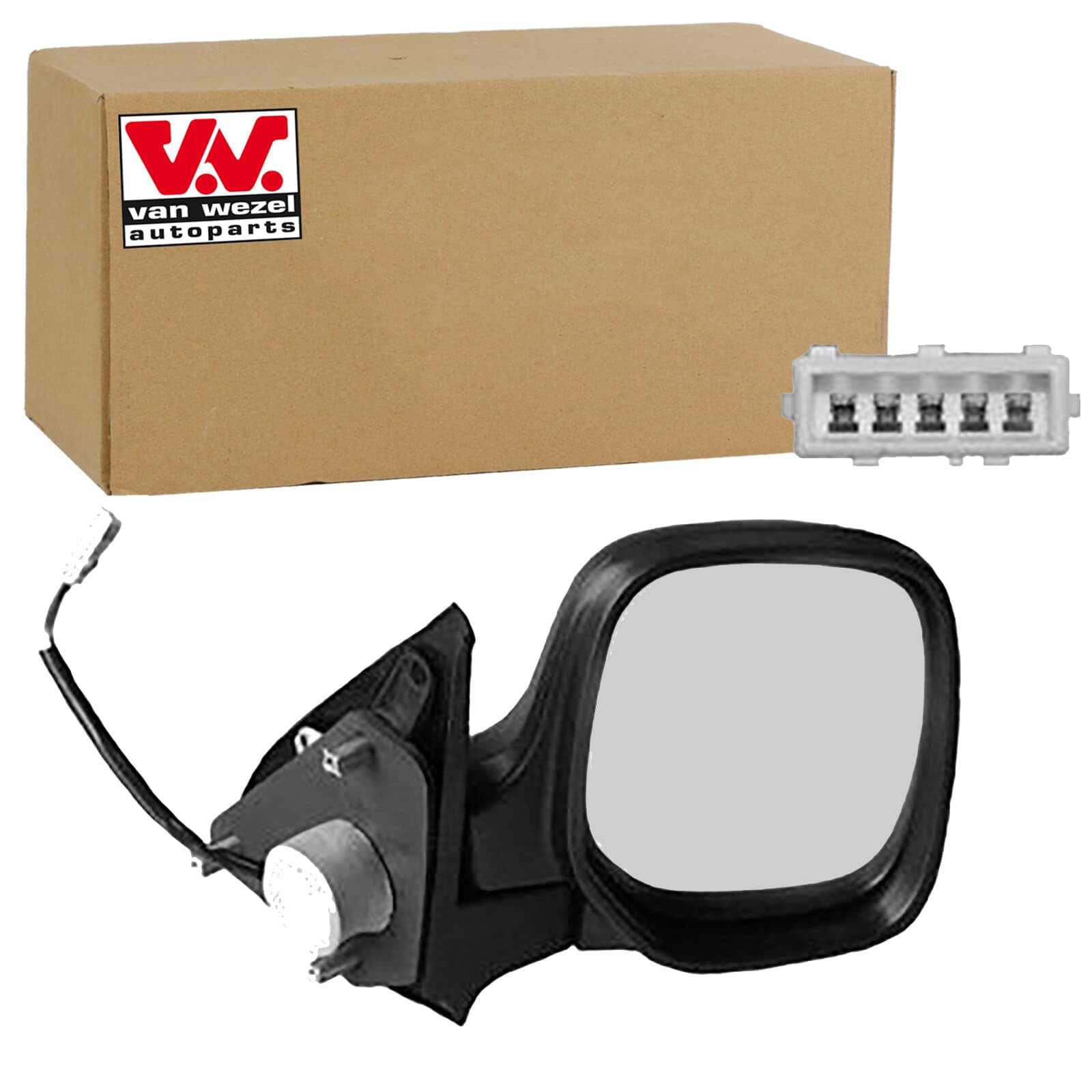 VAN WEZEL 0903808 Rétroviseur extérieur Rétroviseurs complets convexe pour ajustage électrique des rétroviseurs chauffant droit Compatible avec CITROËN Berlingo/Berlingo First I MF, GJK, GFK